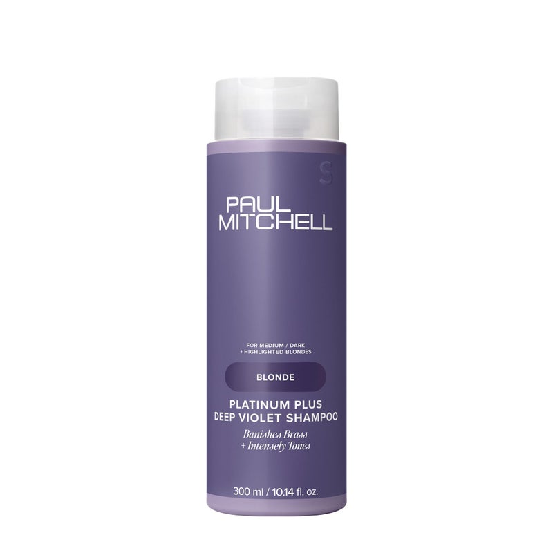 Paul Mitchell Platinum Plus Deep Violet Shampoo, Banishes Brass + Intensely Tones, Ideal for Blonde, Highlighted, Gray or Silver Hair, 10.14 fl. Oz - Image 1