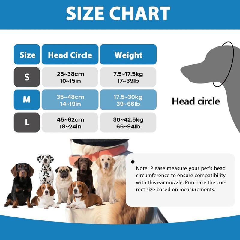 Memory Foam Dog Ear Muffs Medium Size For Noise Protection Swimming Bathing And Sleeping - Image 3