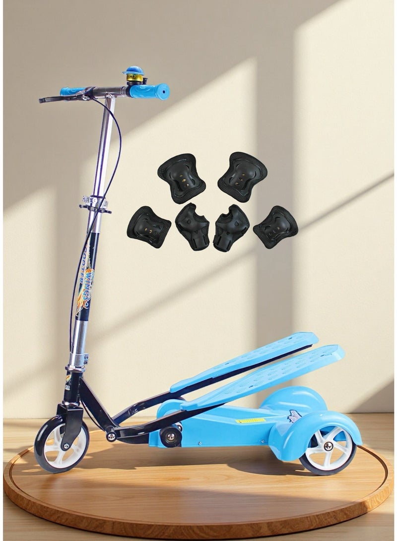 EASY FUTURE  For Boys & Girls Kick Scooter Kids 3-Wheel Smart Dual Pedal with Adjustable & Foldable Handlebar Including Protective Gear Set - Image 5
