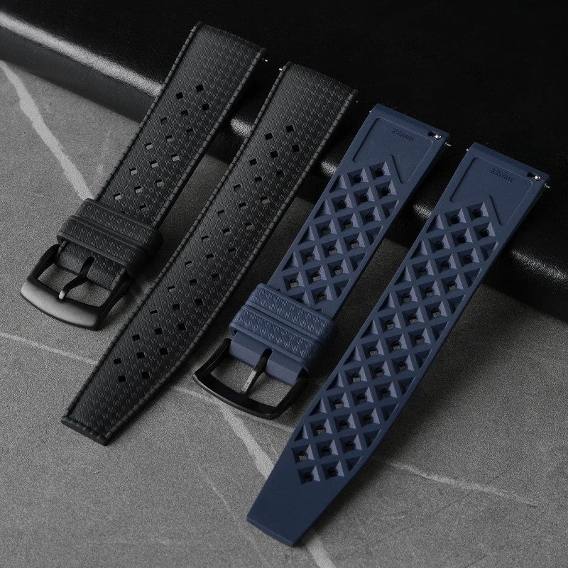 Bluejw Quick Release FKM Rubber Watch Strap Replacement for Blancpain Fifty Fathoms Bathyscaphe Charms Style – 20mm 22mm Unisex Watch Band for Men and Women - Image 4