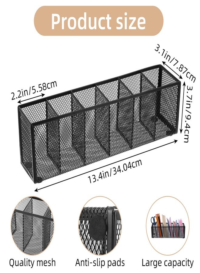 mekueeex 2 Pcs Mesh Desk Organizer Metal Mesh Pen Holder Desktop Stationery Pencil Caddy Organizer Basket - Image 2