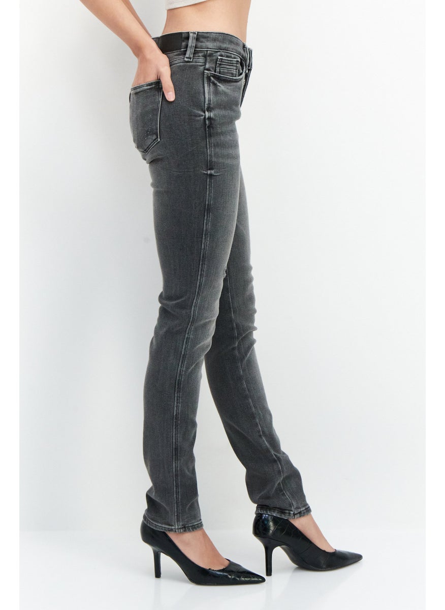 EDC Women Slim Fit Denim Pants, Dark Grey  - Image 2