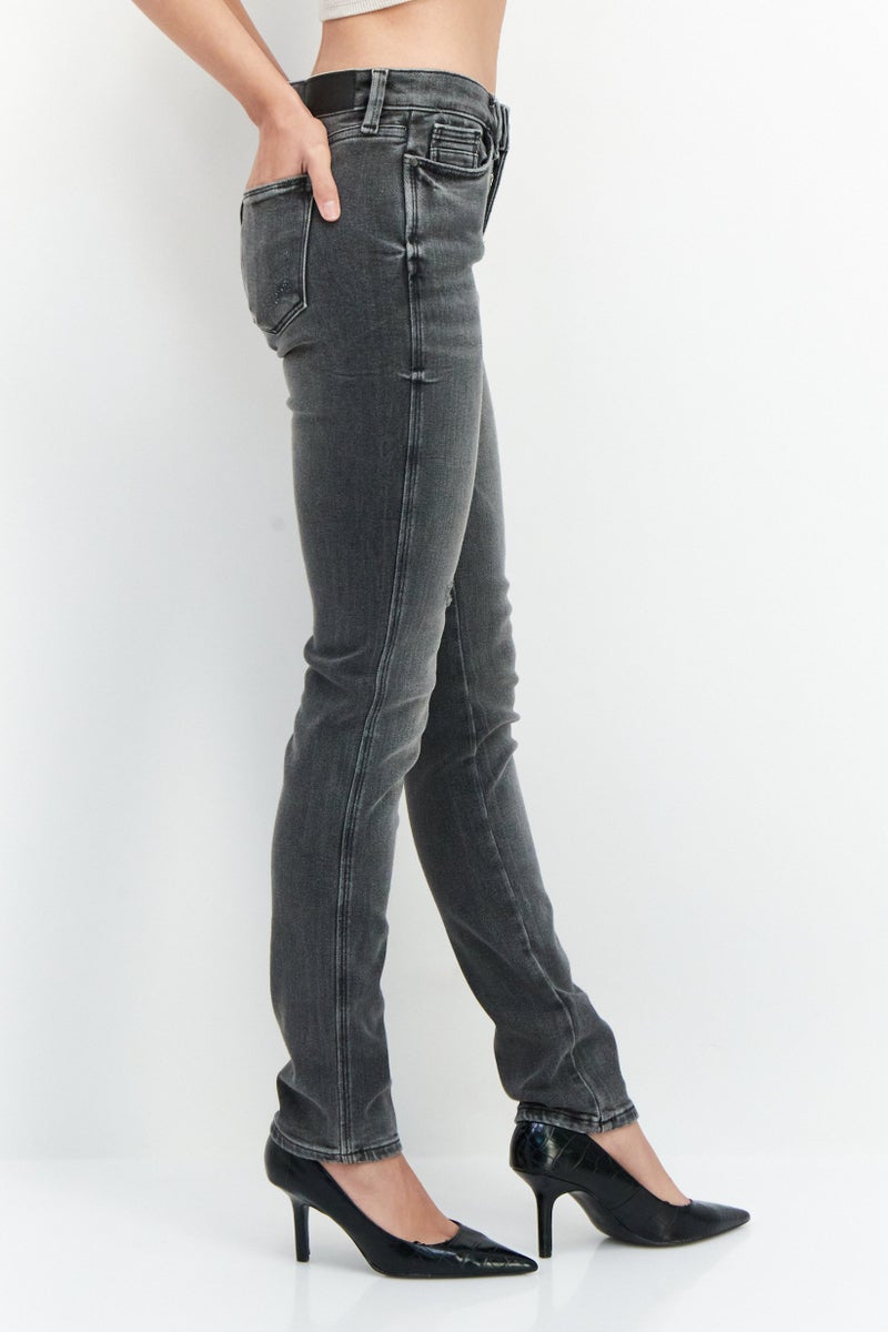 EDC Women Slim Fit Denim Pants, Dark Grey - Image 2