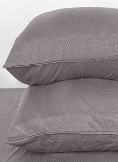 PACHA HOME Plain sheet set with fabric pattern - color: Greige -Size: 240*270+2 pillowcases.  - Image 3