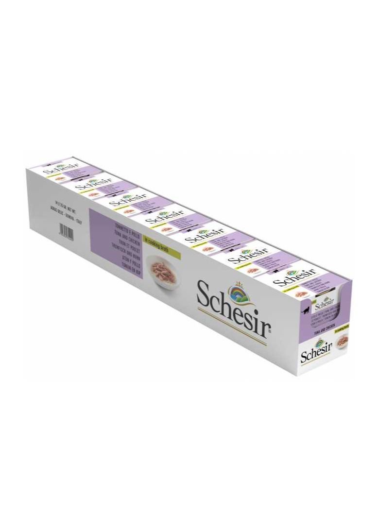 Schesir Cat Can Broth-Wet Food Tuna With Chicken 70G -14PC - Image 4