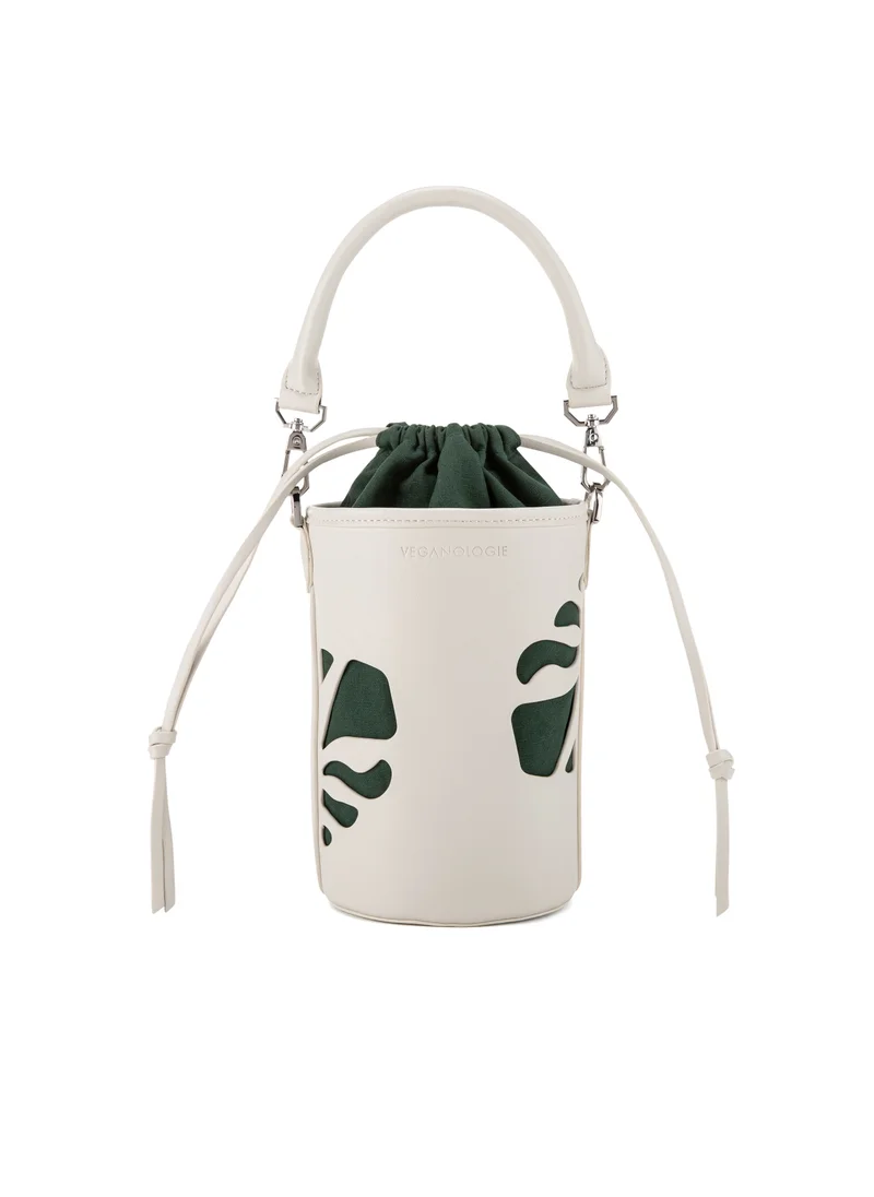 فيجانولوجي Bucket Bag in White Made From 2 Bamboo Stems