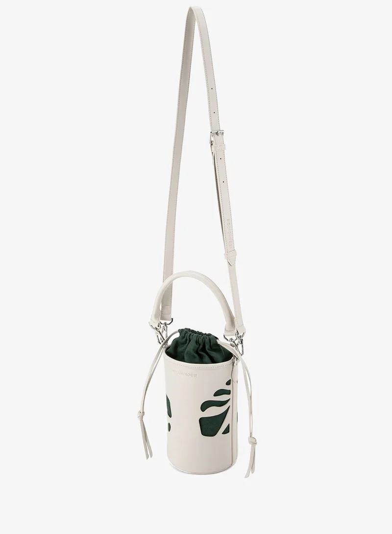 Veganologie  Bucket Bag in White Made From 2 Bamboo Stems for Women | Best Price UAE