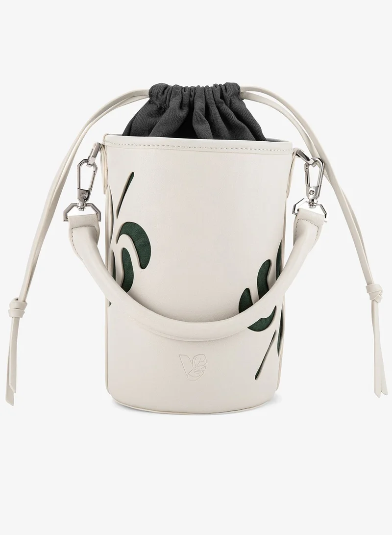 Veganologie  Bucket Bag in White Made From 2 Bamboo Stems for Women | Best Price UAE