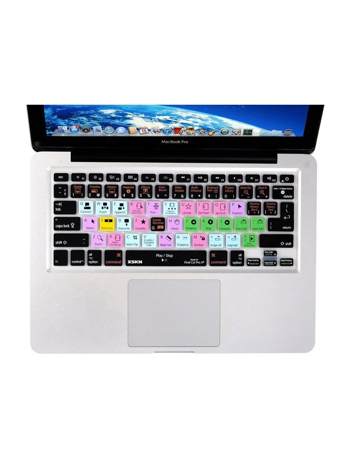 XSKN Final Cut Pro X Keyboard Cover Silicone Skin Protector for Macbook Pro 13 15 17 Inch (US/European ISO Keyboard) - Image 2