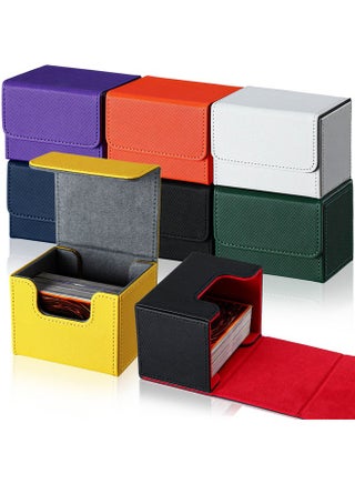 8 Pack Card Deck Case Bulk Sleeved Leather Boxes Magnetic Game Box With Sleeves For 100 Plus Playing Cards Commander Compatible Mtg/ Tcg Horizontal Colors Orangebluewhitegreen - pzsku/Z6829F56EC48EABC4902AZ/45/_/1698062448/8531a22a-3dd5-4546-9ceb-44fd24dfebb1