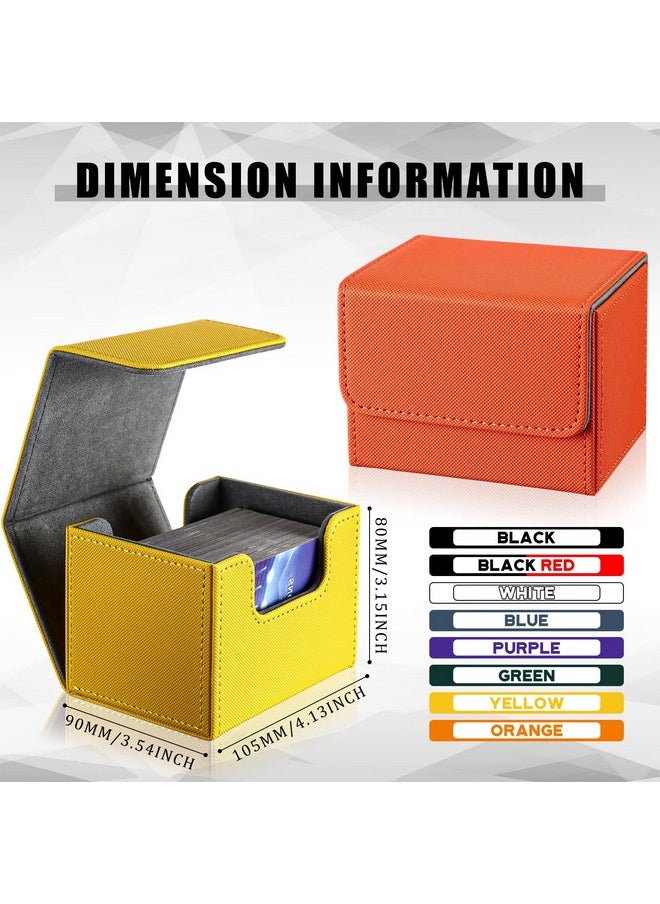 Vicenpal 8 Pack Card Deck Case Bulk Sleeved Leather Boxes Magnetic Game Box With Sleeves For 100 Plus Playing Cards Commander Compatible Mtg/ Tcg Horizontal Colors Orangebluewhitegreen  - Image 3