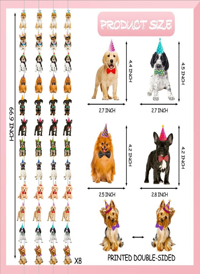 umoni Dog Party Garlands Dog Birthday Decorations 8PCS Puppy Hanging Garland Puppy Paper Banner Decorations for Pet Theme Ceiling Decor Baby Shower Party Supplies - Image 3