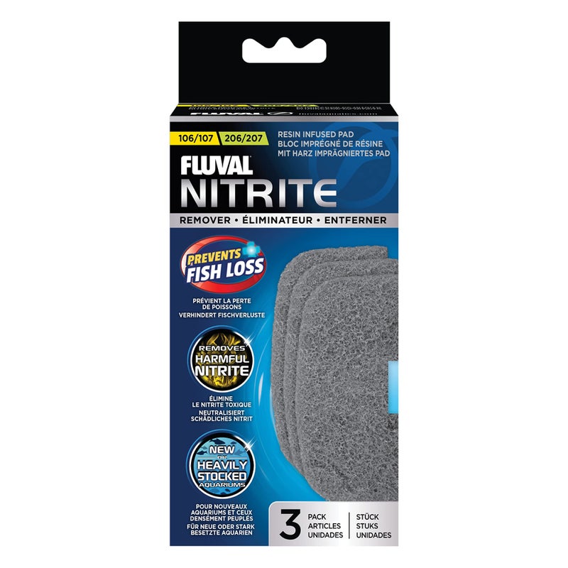 Fluval 107/207 Nitrite Remover Pad, Replacement Aquarium Canister Filter Media, 3-Pack - Image 1