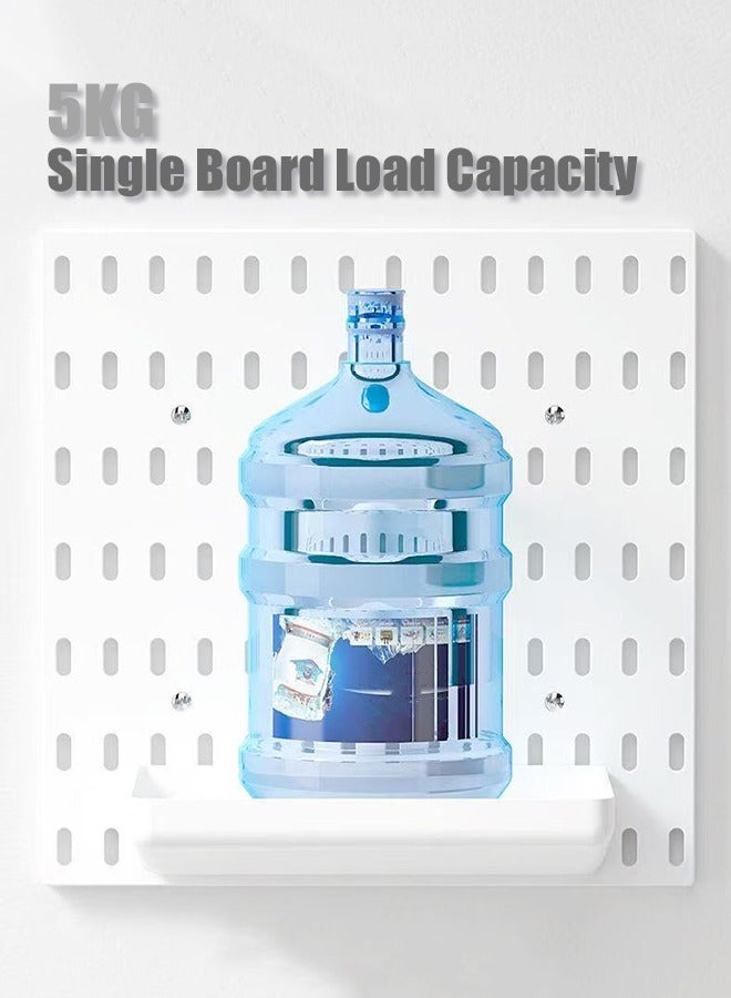 CozyNest Pegboard Wall Organizer Kit, Wall Shelf Storage Display Rack, 6 Pack Modular Hanging for Wall Organizer,Hanging Pegboard DIY Decoration for Home & Office,Wall Organizer for Home Office, White - Image 4