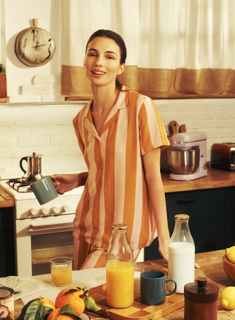 Penti Bella Striped Shirt & Pants Pajama Set - Image 1