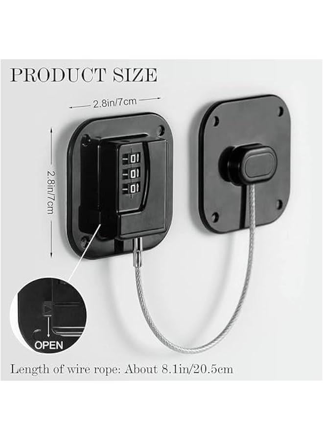 HOOKOR Child Safety Cabinet Lock, 2Pack Safety Windows Locks, Child Safety Fridge/Refrigerator Coded Lock,Nightstand Lock,Office Cabinet, for Drawers,Closets & Door, No Drilling - Image 2