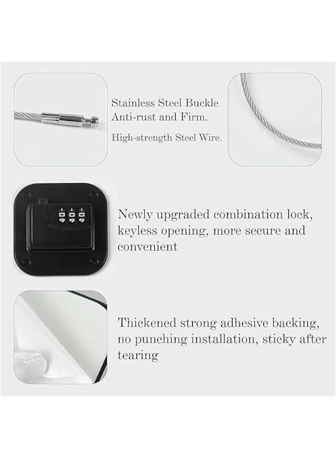 HOOKOR Child Safety Cabinet Lock, 2Pack Safety Windows Locks, Child Safety Fridge/Refrigerator Coded Lock,Nightstand Lock,Office Cabinet, for Drawers,Closets & Door, No Drilling - Image 3