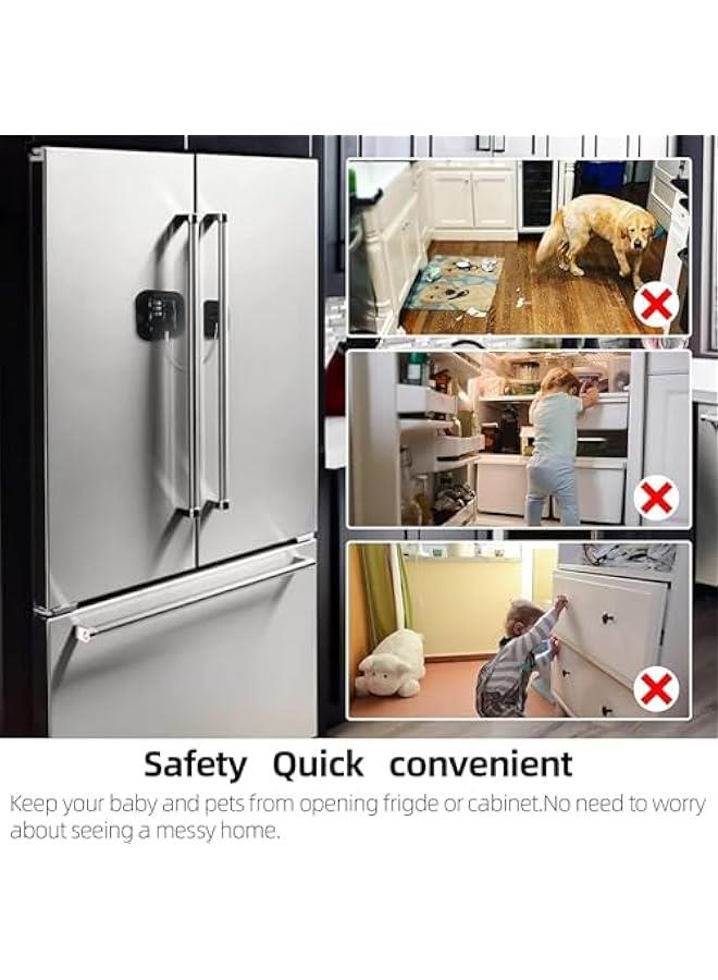 HOOKOR Child Safety Cabinet Lock, 2Pack Safety Windows Locks, Child Safety Fridge/Refrigerator Coded Lock,Nightstand Lock,Office Cabinet, for Drawers,Closets & Door, No Drilling - Image 5