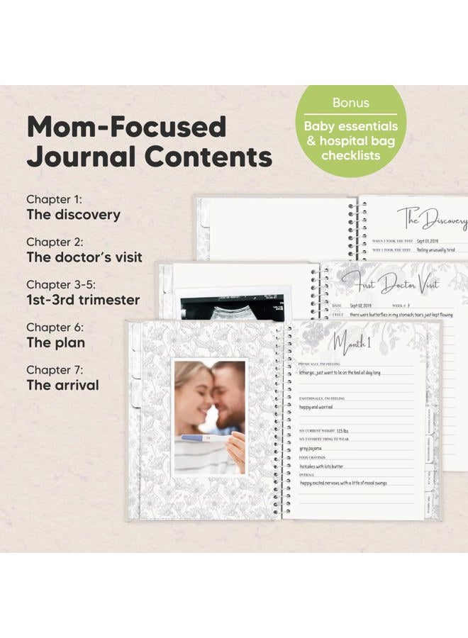 KeaBabies Pregnancy Journal, Pregnancy Announcements - 80 Pages Hard Cover Pregnancy Book For Mom To Be Gift - Pregnancy Gifts For New Moms - First Time Expecting Mom Gift - Baby Album And Memory Book (Clay) - Image 3