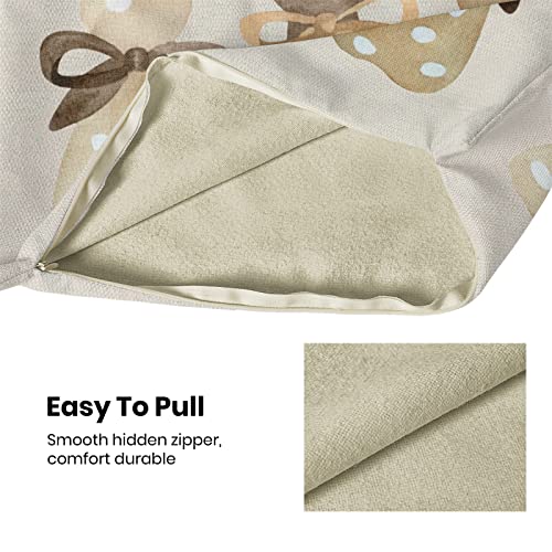 CXMEIFLY Easter Pillow Covers 18 x 18 Inch Set of 2 for Vintage Polka Dot Love Heart Bunny Decor Throw Pillows Spring Bow Rabbit Outdoor Farmhouse Decorative Cushion Cases for Couch Bed Decoration - Image 5