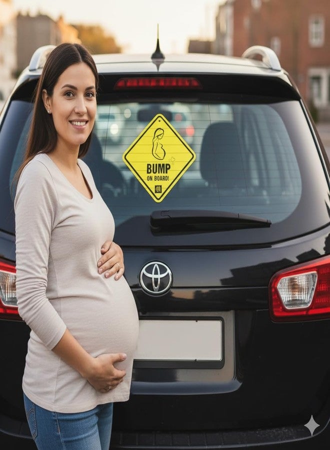 Fratelli Baby On Board -Weatherproof Car Safety Sign indicating a Baby/Infant/Caring Mother on Board-Enhance Road Visibility & Safety-17X17 Cm Size (Bump on Board) - Image 2