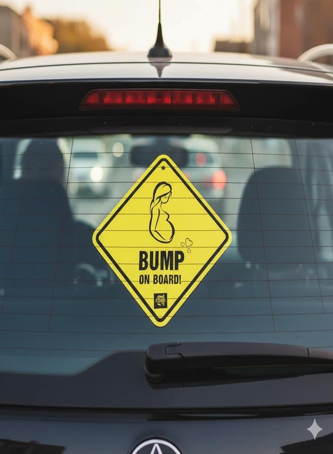 Fratelli Baby On Board -Weatherproof Car Safety Sign indicating a Baby/Infant/Caring Mother on Board-Enhance Road Visibility & Safety-17X17 Cm Size (Bump on Board) - Image 4
