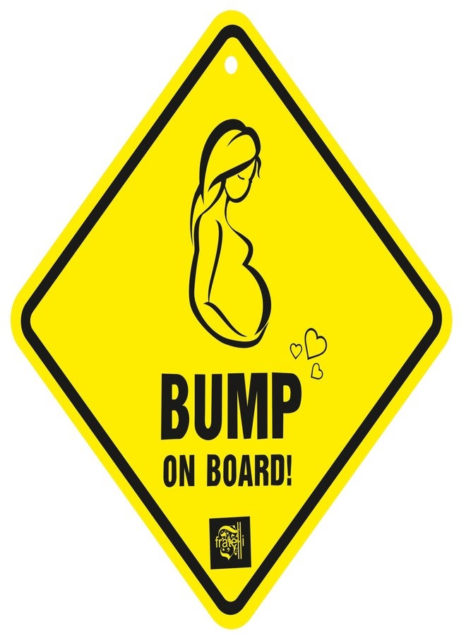 Fratelli Baby On Board -Weatherproof Car Safety Sign indicating a Baby/Infant/Caring Mother on Board-Enhance Road Visibility & Safety-17X17 Cm Size (Bump on Board) - Image 1