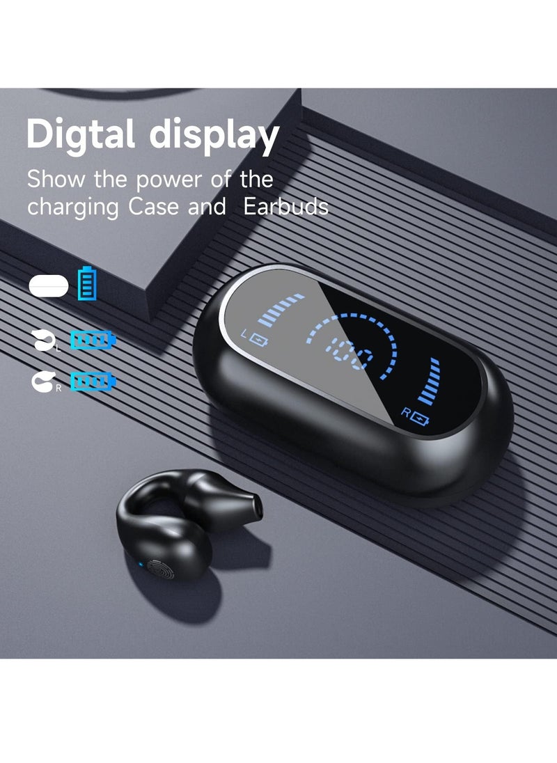 Generic Wireless earbuds Open Ear Headphones Bluetooth Earbuds  Wireless SportEarbuds Bluetooth 5.3 Clip-on earphones Workout Headphones Black  - Image 3