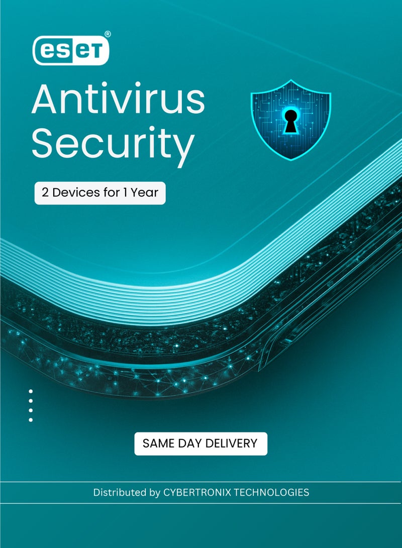 ESET Antivirus Security | 2 Devices for 1 Year | Digital License | SAME DAY DELIVERY