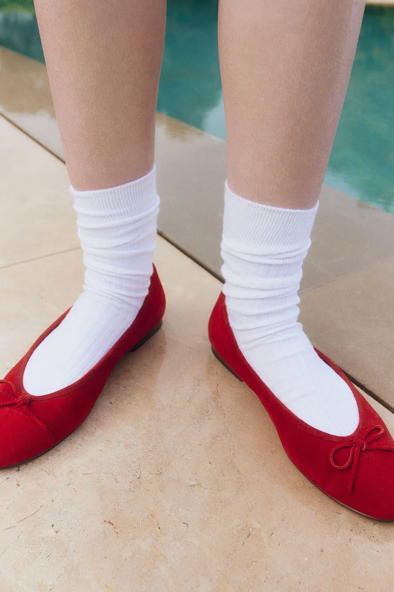 H&M Leather ballet pumps