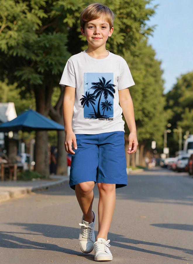 Take Two Boys Tropical Graphic Print T-Shirt And Shorts Set - Image 3