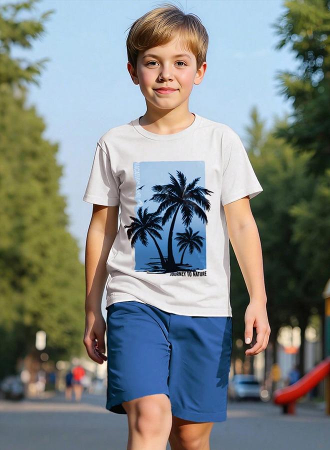 Take Two Boys Tropical Graphic Print T-Shirt And Shorts Set - Image 5