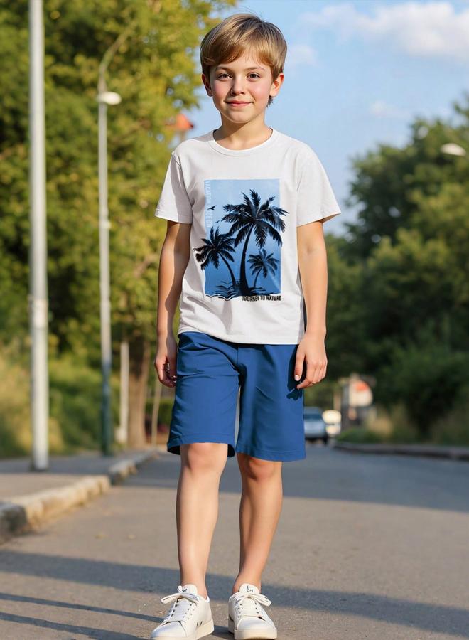 Take Two Boys Tropical Graphic Print T-Shirt And Shorts Set - Image 4