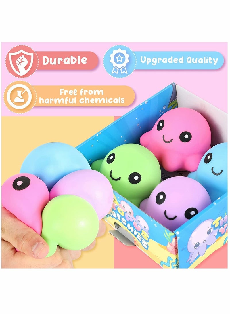 SYOSI Octopus Squishy Balls Octopus Stress Ball for Kids 12 Pack Soft Squeeze Toys Stress Relief Toys for Children and Adults Cute Goodie Bag Fillers Sensory Fidget Toy for Autism Fun Party Favors - Image 2