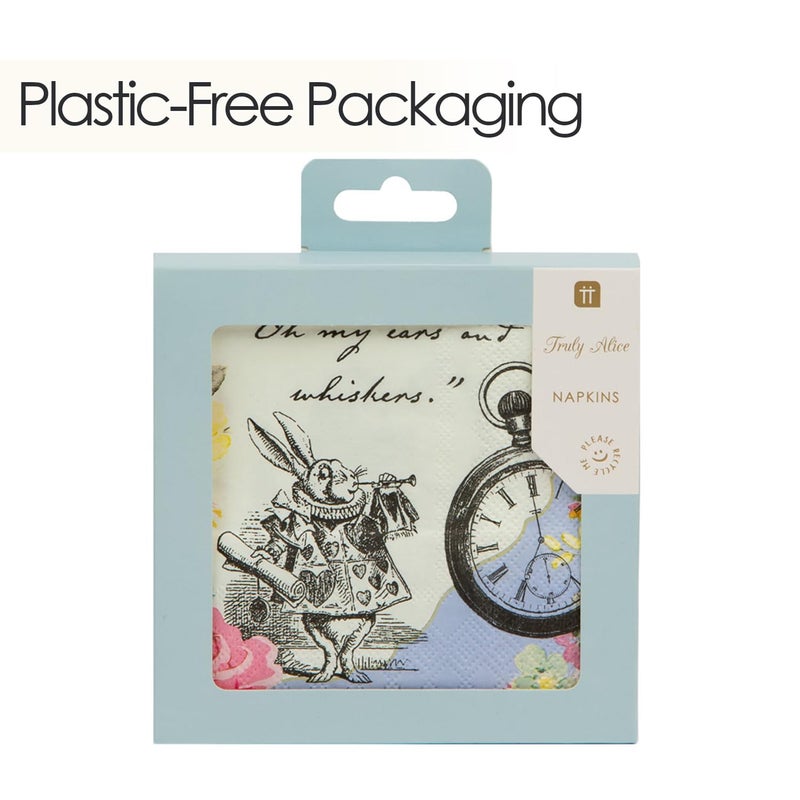 Talking Tables 20 X Alice in Wonderland Disposable Napkins Mad Hatter Afternoon Tea Party Serviettes for Table Decorations Onederland Birthday, Motherâ€™s Day Baby Shower, Decoupage - Image 3