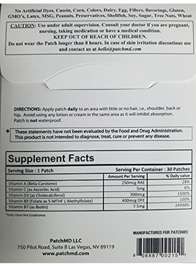 PatchMD Biotin Plus Patches 30 Day Supply for Adults - Image 2