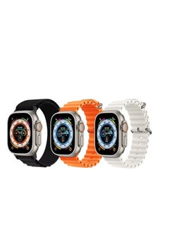 Silicone Ocean Band Mint Green, Snow White and Yellow for Apple Watch Ultra 8 49mm Set of 3