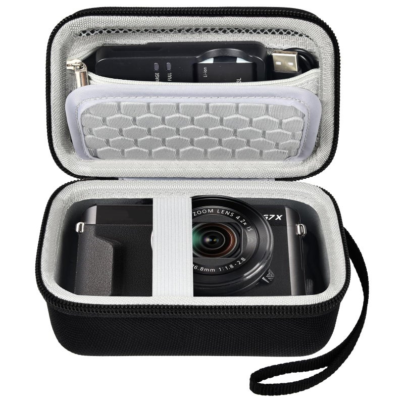 Comecase Digital Camera Carrying Case Compatible with CAMKORY/for VAHOIALD/for Canon PowerShot G7X/ for Kodak Pixpro/for Sony DSCW800 Compact Small Camera Storage Bag for Boys Girls Kids - Black - Image 1