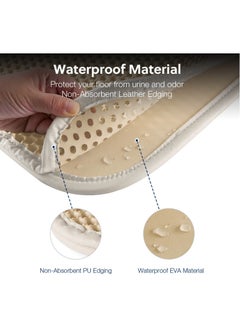 MileMelo Double Layer Design Waterproof Washable  Cat Litter Mat,Litter Trapping Mat for Cat Sand Litter Box Honeycomb Pet Bed Beige 30*45cm  - Image 3