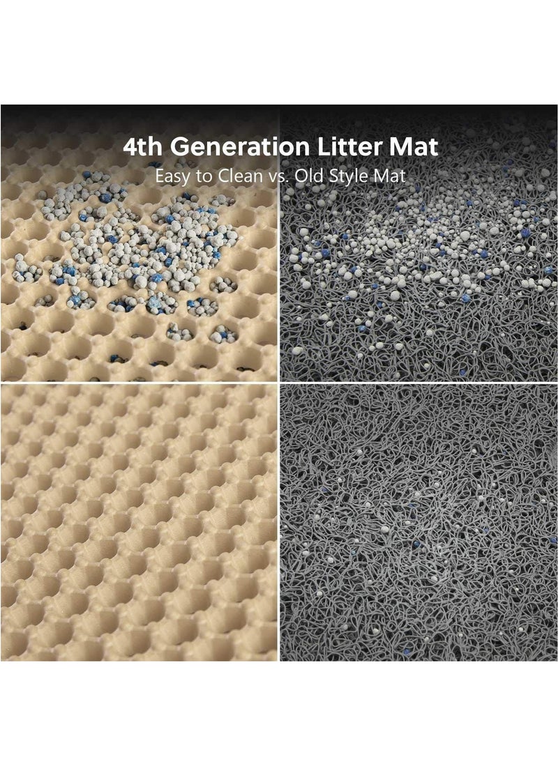 MileMelo - Double Layer Design Waterproof Washable  Cat Litter Mat,Litter Trapping Mat for Cat Sand Litter Box Honeycomb Pet Bed Beige 30*45cm - Image 1