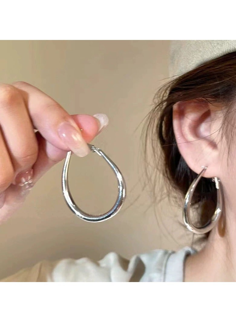 Goolsky Teardrop Hoop Earrings for Women | Statement Minimalist Big Hoops | Face-Slimming Luxury Style  - Image 1