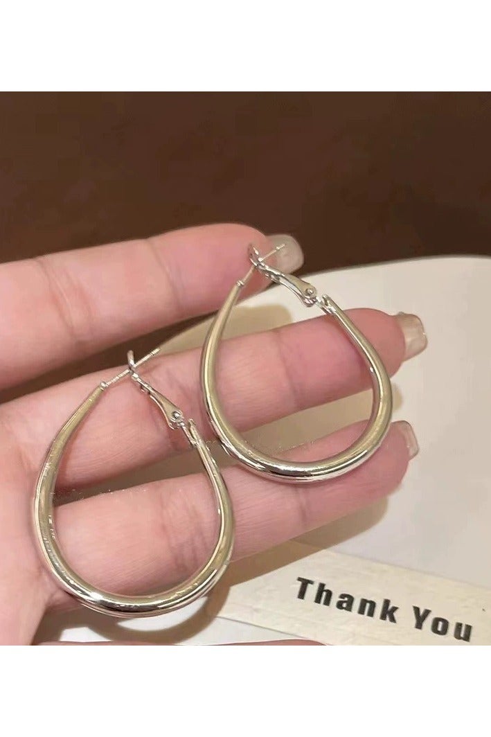 Goolsky Teardrop Hoop Earrings for Women | Statement Minimalist Big Hoops | Face-Slimming Luxury Style  - Image 2