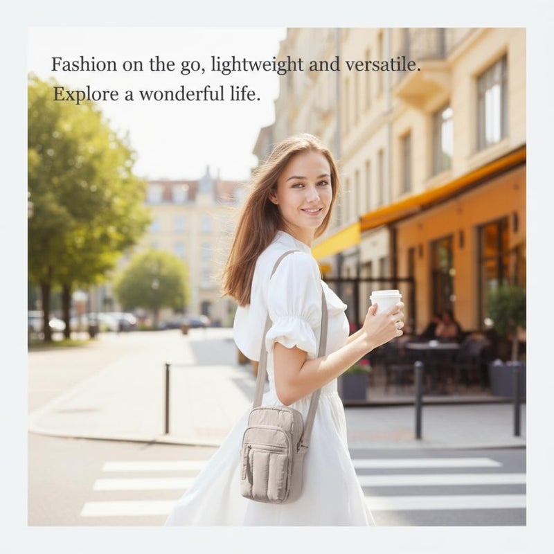 Small crossbody bags for women: lightweight nylon, black, RFID-blocking card slots + adjustable wide strap for travel and daily use - Image 2