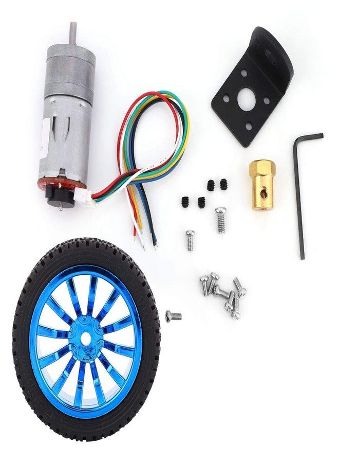 REES52 DC 12V DIY Encoder Gear Motor 65mm Magnetic Gear Box with Motor Bracket Engine Wheel Kit Micro Reducer Motor Full Metal Gear Box, 333RPM Suitable for Smart Car Robot Model DIY - Image 1