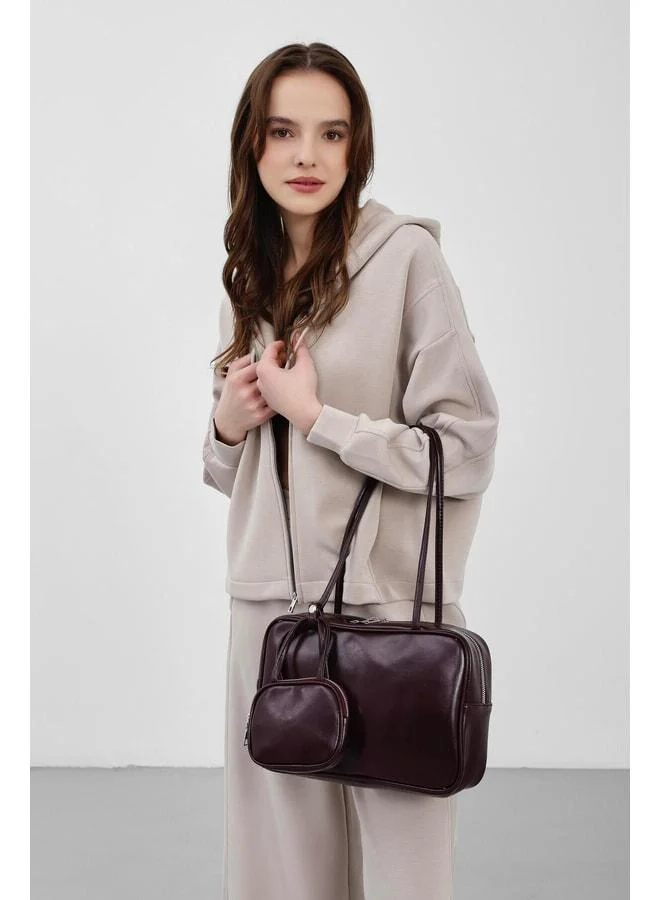 Shule Bags  Maroon Shoulder Bag with Choker Charm. for Women | Best Price UAE