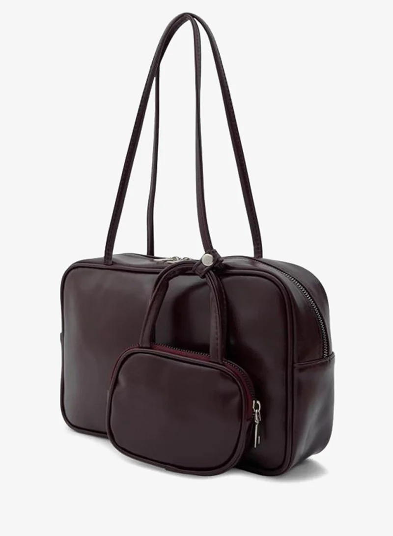 Shule Bags  Maroon Shoulder Bag with Choker Charm. for Women | Best Price UAE