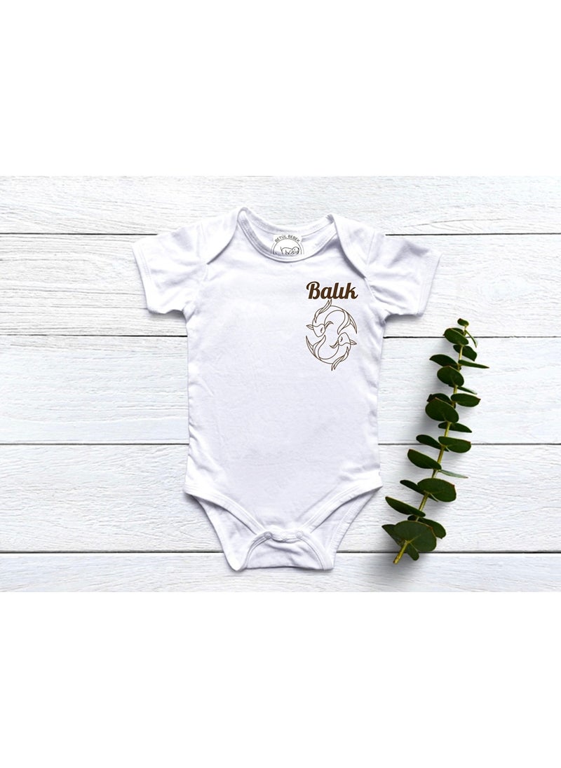 Harmandar - Snap-On Organic Fabric Pisces Bodysuit - Image 1