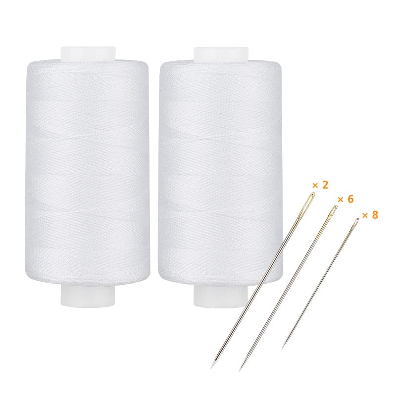 Simthread All Purpose Thread Polyester 400 Yards (2 White) - Image 1