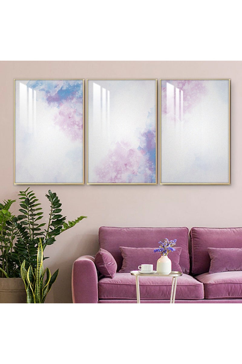 ماركتنا ثلاث لوحات جدارية خشبية بإطار وطبقة أكريليك شفافة - Image 1