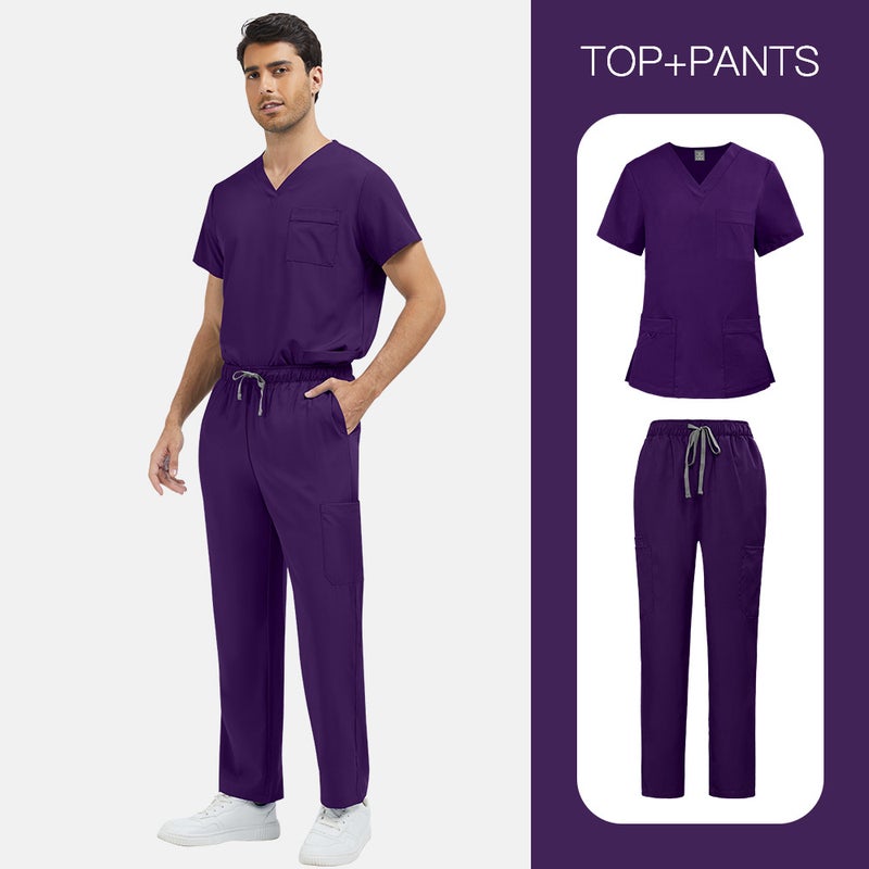 طقم زي طبي خفيف الوزن بمقاسات كبيرة للرجال والنساء، لصالونات التجميل والمنتجعات الصحية - Image 3